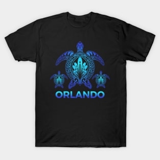 Vintage Orlando Florida FL Ocean Blue Sea Turtle Souvenirs T-Shirt